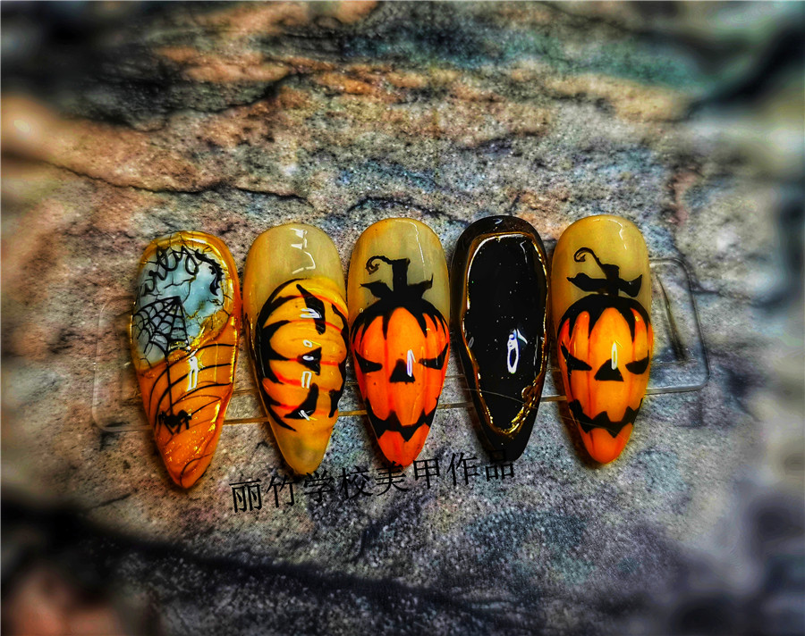 麗竹美甲作品：萬(wàn)圣節(jié)主題美甲