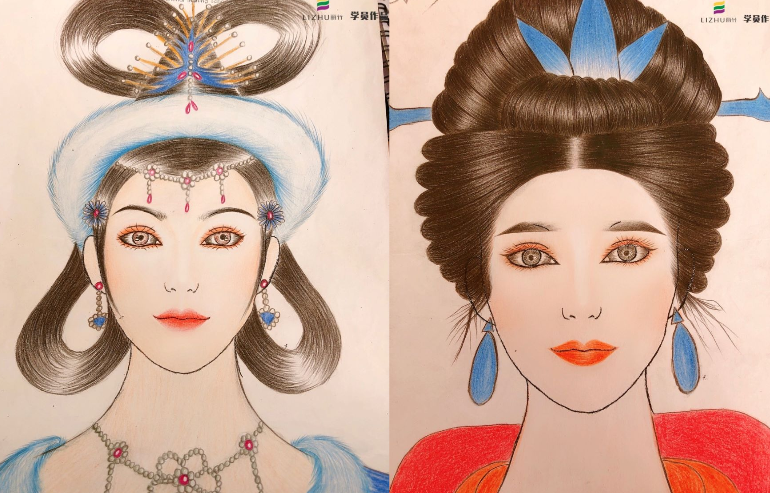 想學這些紙妝美人圖，快來廣西化妝培訓學校