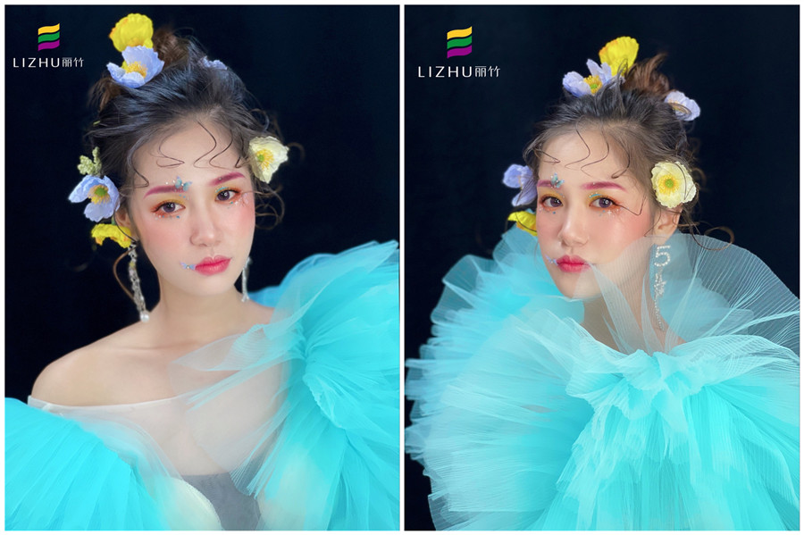 南寧化妝師培訓(xùn)班作品：鮮花新娘造型