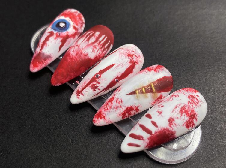 爆款萬圣節(jié)美甲，廣西美甲培訓(xùn)班分享