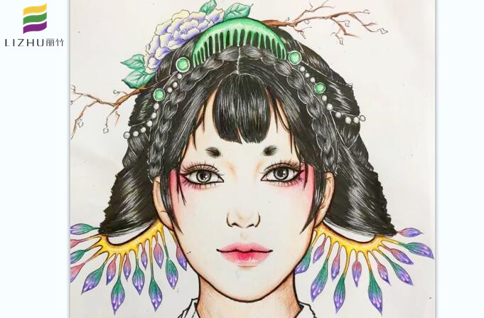 紙上美人圖作品，南寧化妝學校一對一教學