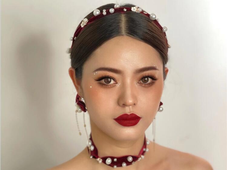 輕復(fù)古風(fēng)系列造型，南寧零基礎(chǔ)學(xué)化妝學(xué)員作品