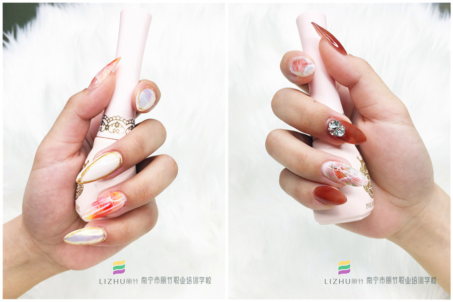 暈染美甲圖片欣賞，零基礎(chǔ)學(xué)美甲學(xué)員作品