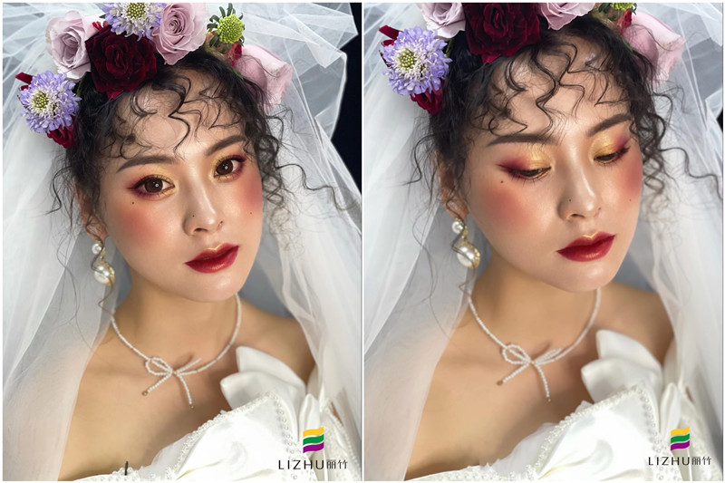 復(fù)古油畫(huà)風(fēng)格新娘 ，南寧彩妝學(xué)校新娘妝作品