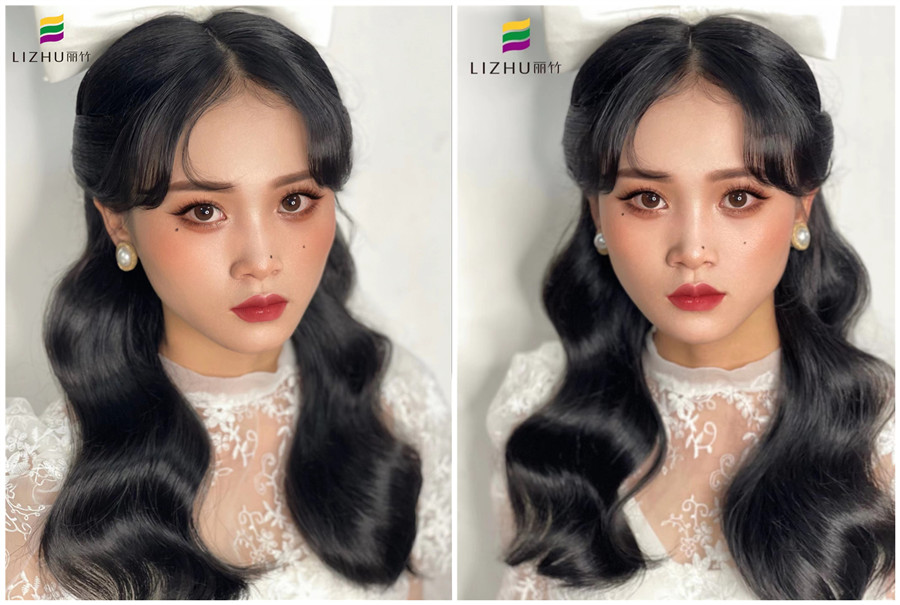 甜美裸妝新娘造型，廣西彩妝造型學(xué)校新娘作品