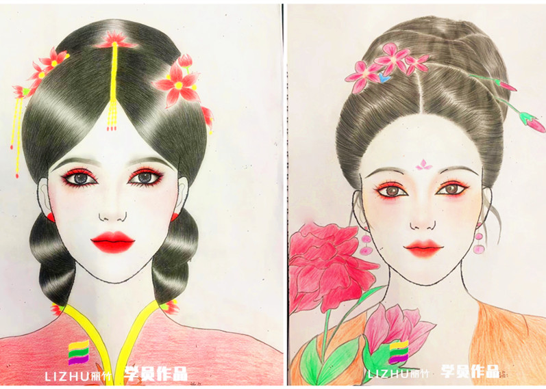 化妝美人圖欣賞，廣西化妝師美妝師學(xué)校作品