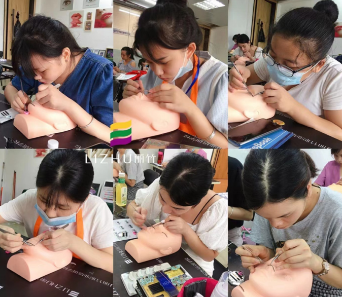 廣西美甲美睫學(xué)校學(xué)員課堂練習(xí)實(shí)況