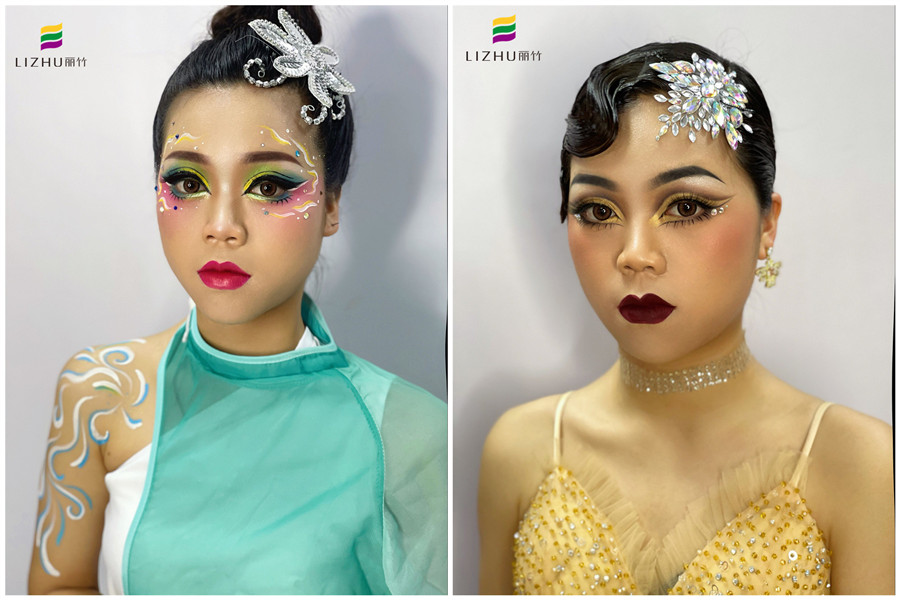 南寧化妝彩妝學校作品：拉丁舞造型、舞臺妝造型、國標舞造型