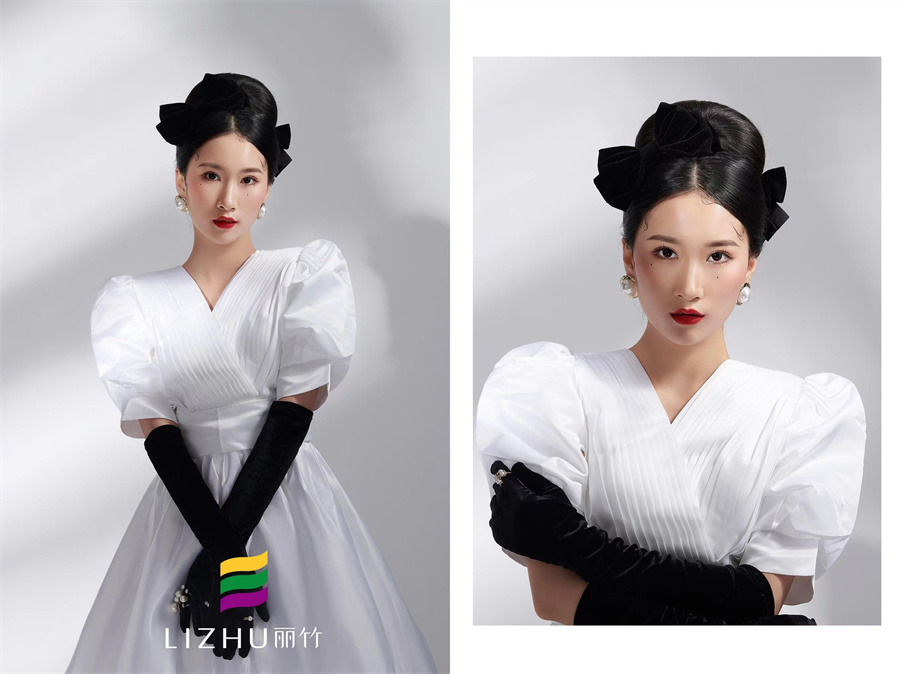 蝴蝶結化妝造型 ，零基礎化妝新娘造型班作品