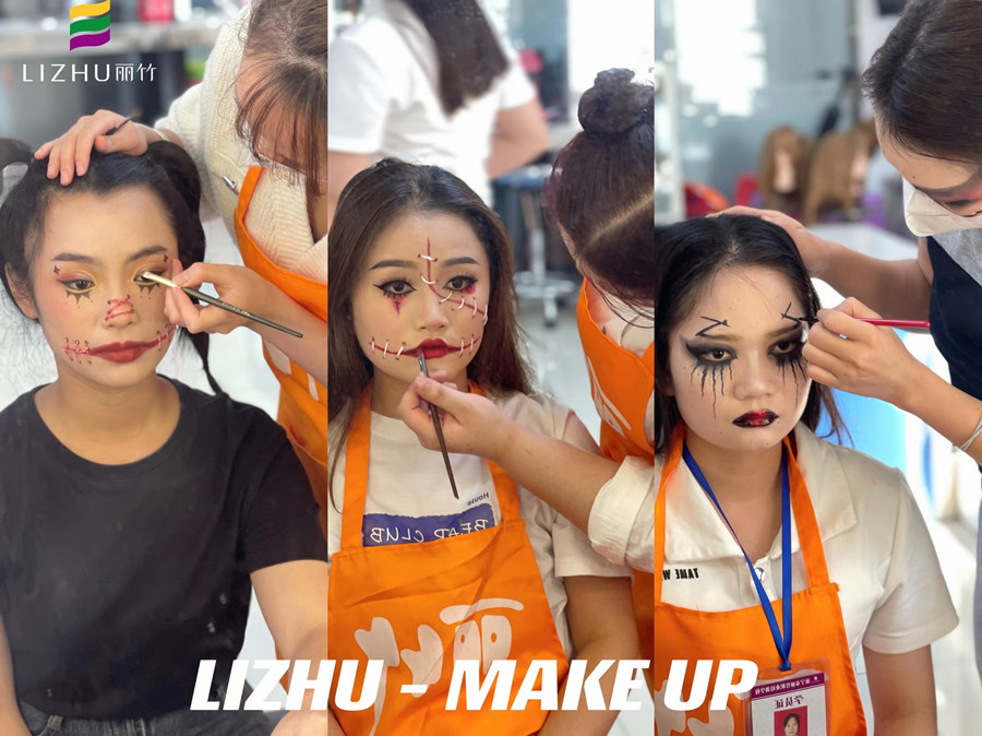 萬圣節(jié)妝容，廣西化妝培訓(xùn)創(chuàng)意妝作品