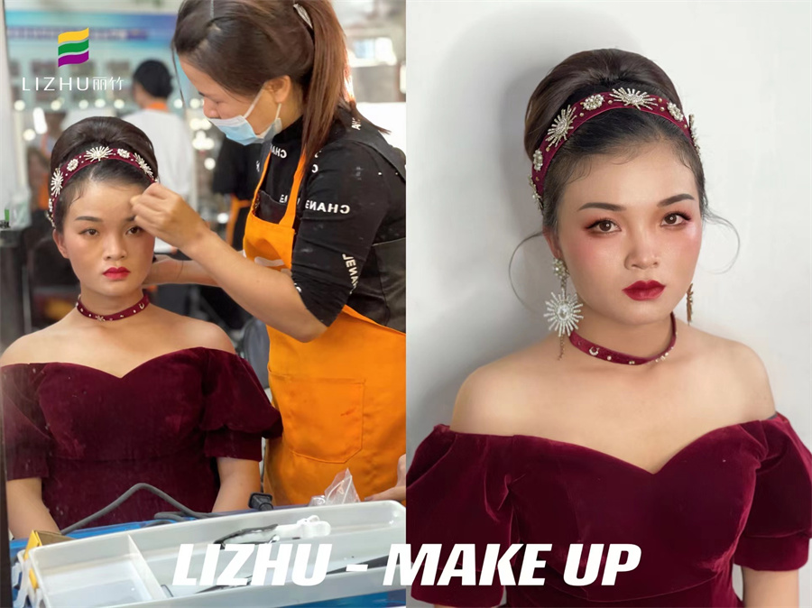 輕復(fù)古造型，南寧彩妝師課堂考核作品