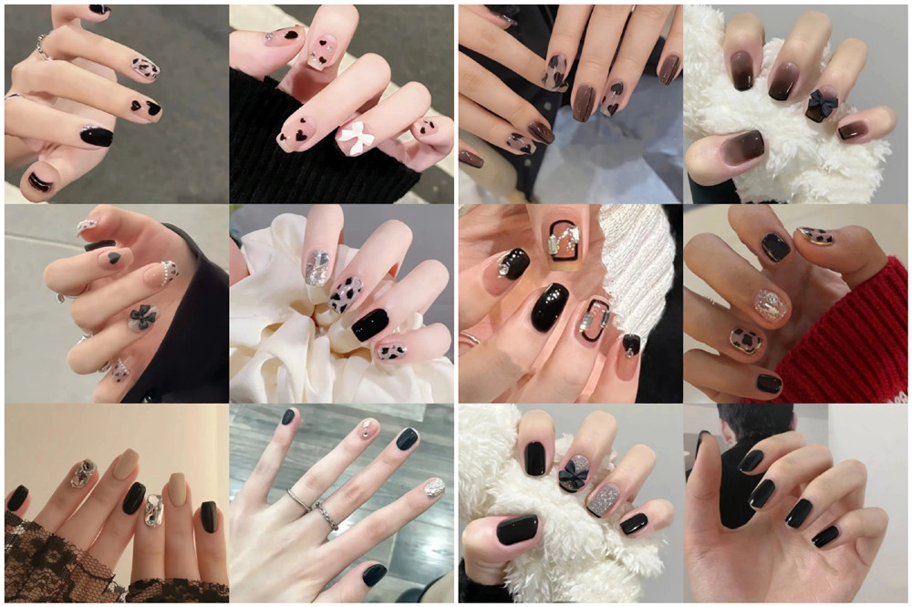 酷顯白黑色美甲，廣西培訓美甲師分享
