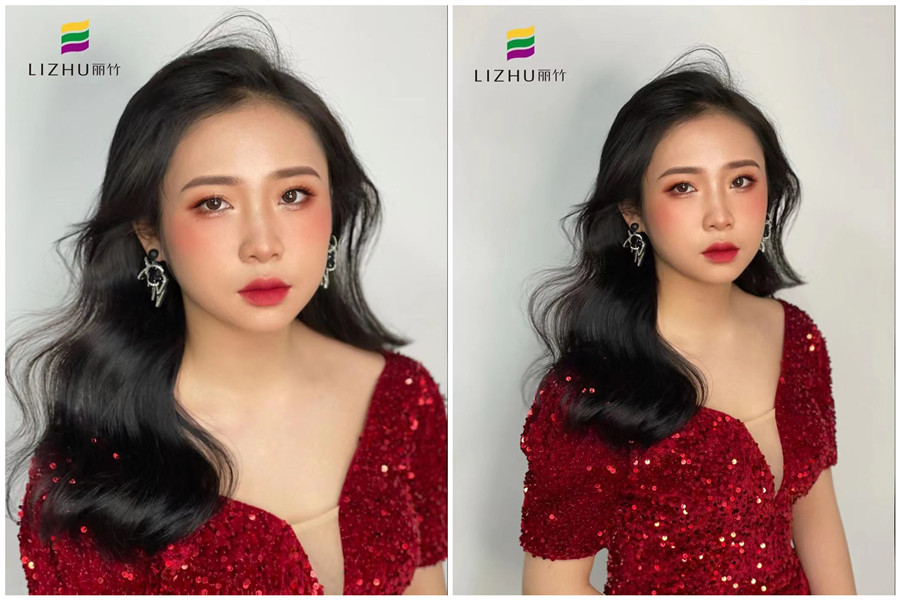 禮服披發(fā)造型，廣西南寧專業(yè)化妝學(xué)校作品