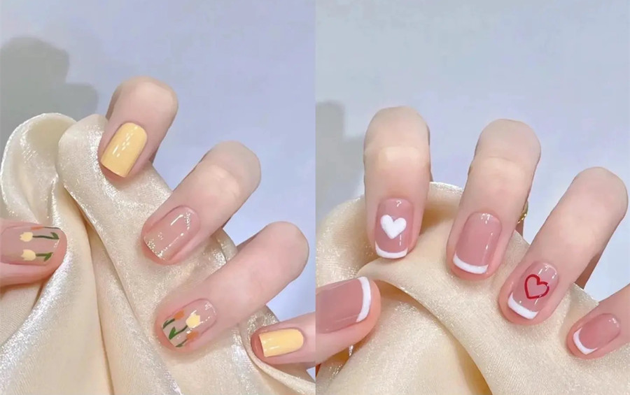 適合本甲的裸色短甲 ???，南寧網(wǎng)紅美甲款式班分享