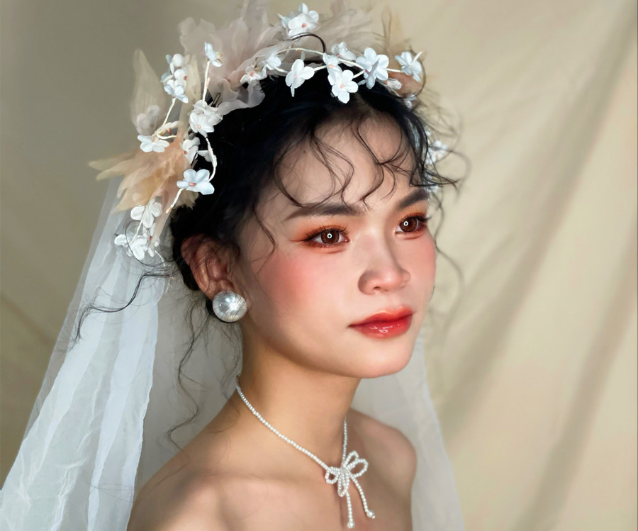慵懶法式浪漫新娘，南寧妝容造型培訓(xùn)作品