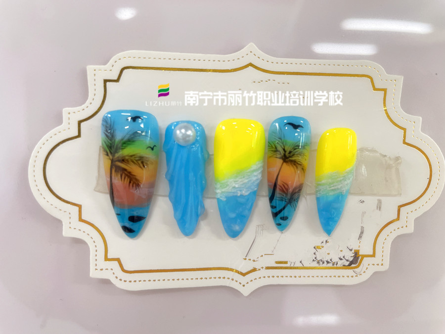 海洋風美甲，南寧美甲學校畢業(yè)班作品