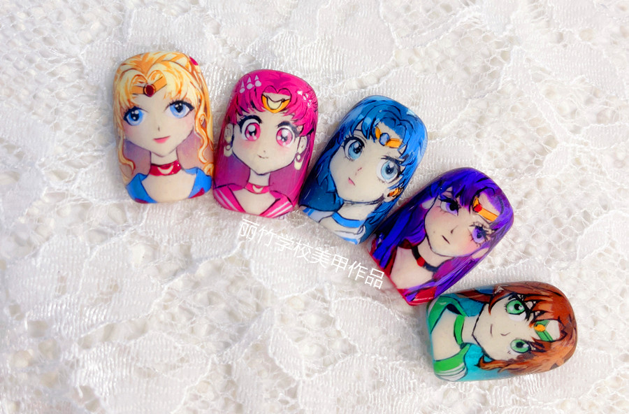 美少女戰(zhàn)士美甲，廣西南寧美甲進修班作品