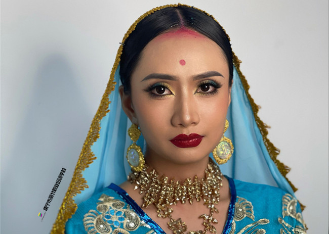 異域風情印度妝，南寧化妝培訓舞臺妝