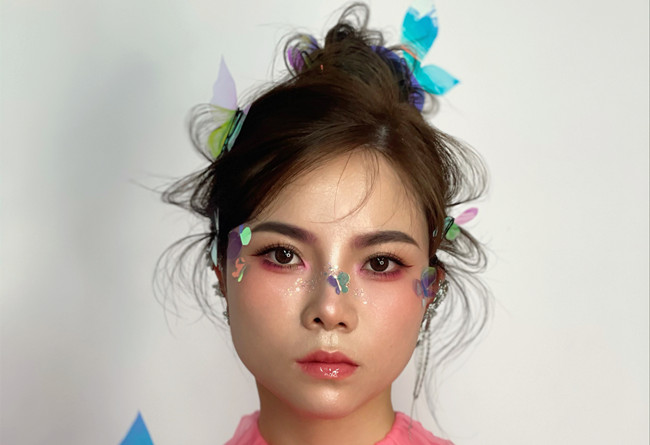創(chuàng)意蝴蝶造型，南寧化妝彩妝造型學(xué)校教學(xué)