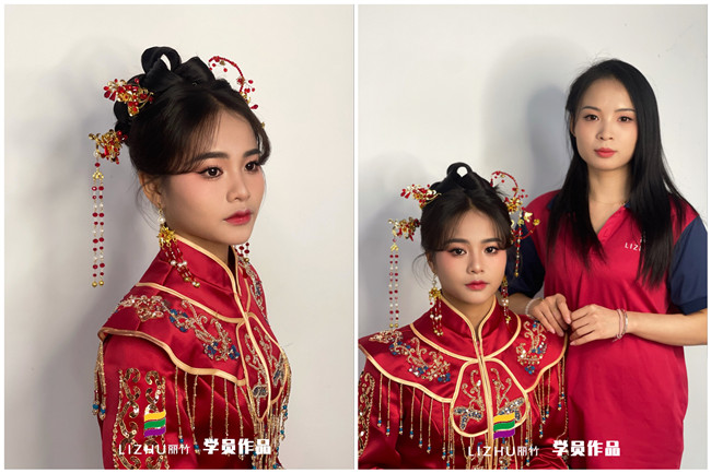 新中式新娘，實力演繹廣西學(xué)化妝去哪里？