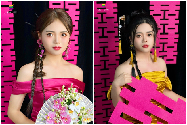 中式晨袍造型，南寧化妝藝術培訓作品