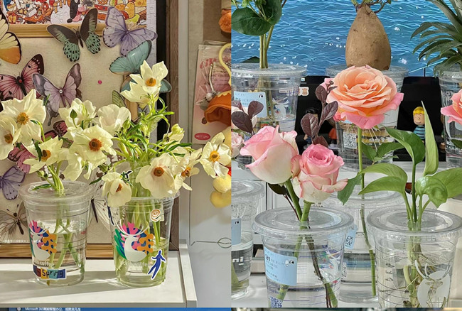 美麗杯子花束，廣西插花造型學(xué)校培訓(xùn)