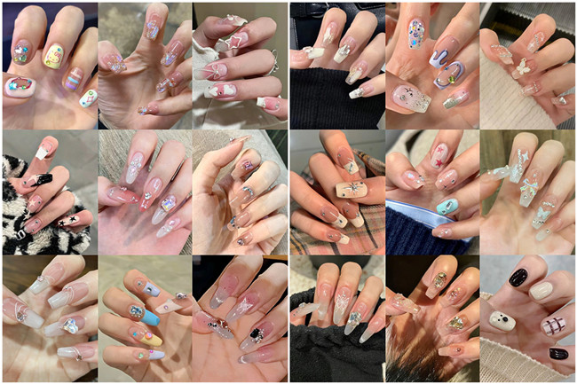 碎鉆美甲，廣西美甲網(wǎng)紅造型班收集