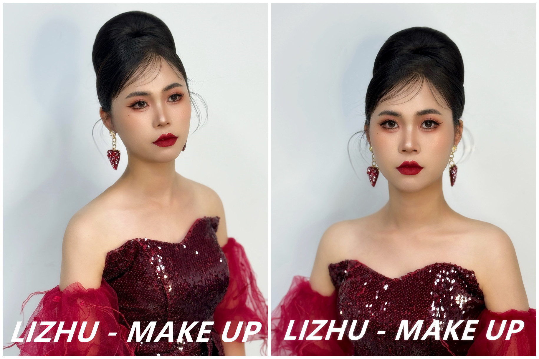 復(fù)古簡約禮服造型，南寧影樓彩妝學(xué)習(xí)作品