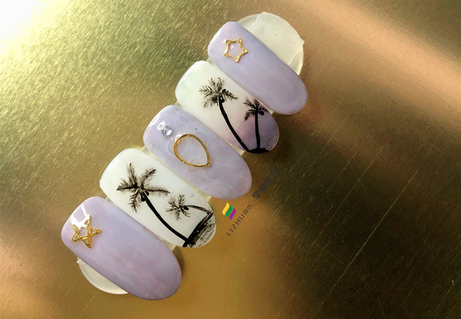 夏日椰樹美甲，零經(jīng)驗在廣西學(xué)美甲學(xué)員作品