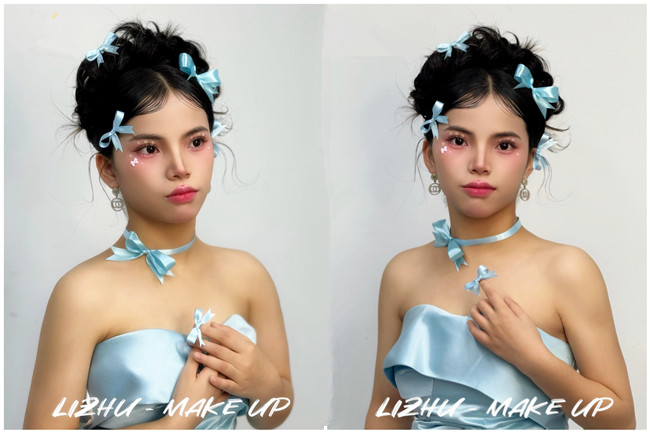 公主蝴蝶結(jié)造型，南寧化妝學(xué)校品課堂作品