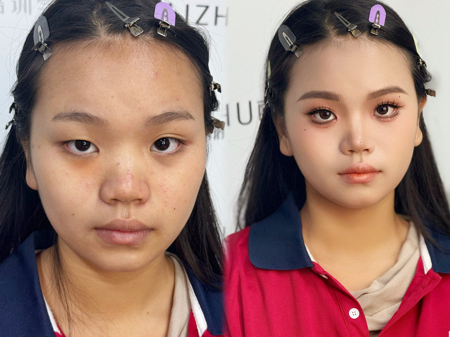 眼皮微調(diào)法的操作步驟，南寧化妝培訓(xùn)真人實(shí)操