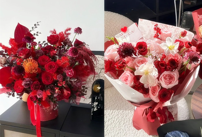 不落俗套新年紅色花束，南寧花藝師學(xué)校推薦