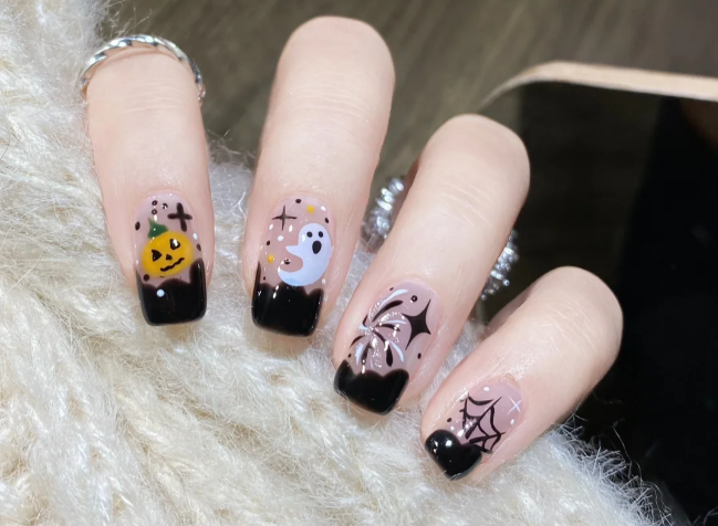 萬圣節(jié)煙花美甲，南寧美甲進修分享教程